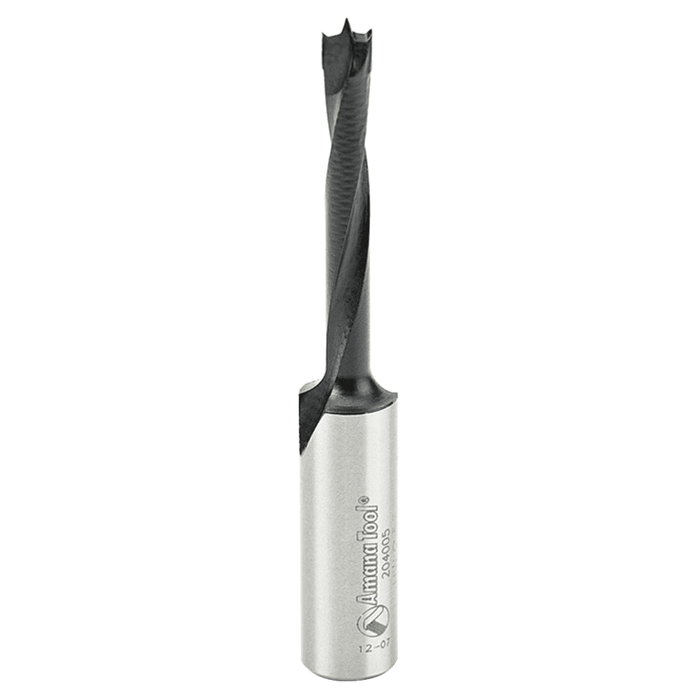 Amana Tool 5mm x 70mm Brad Point Boring Bit, Right Hand, 10mm Shank
