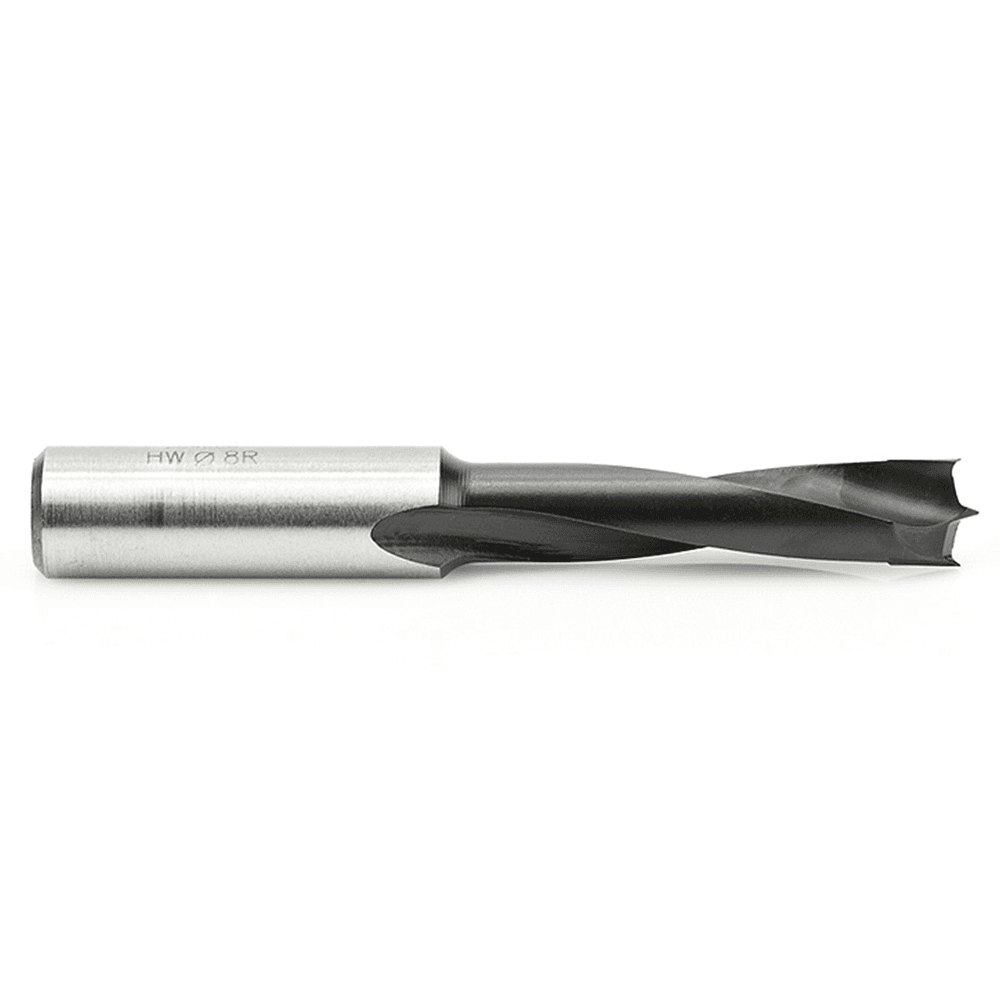 Amana 8mm x 70mm Brad Point Boring Bit, Right Hand, 10mm Shank - In use on wood