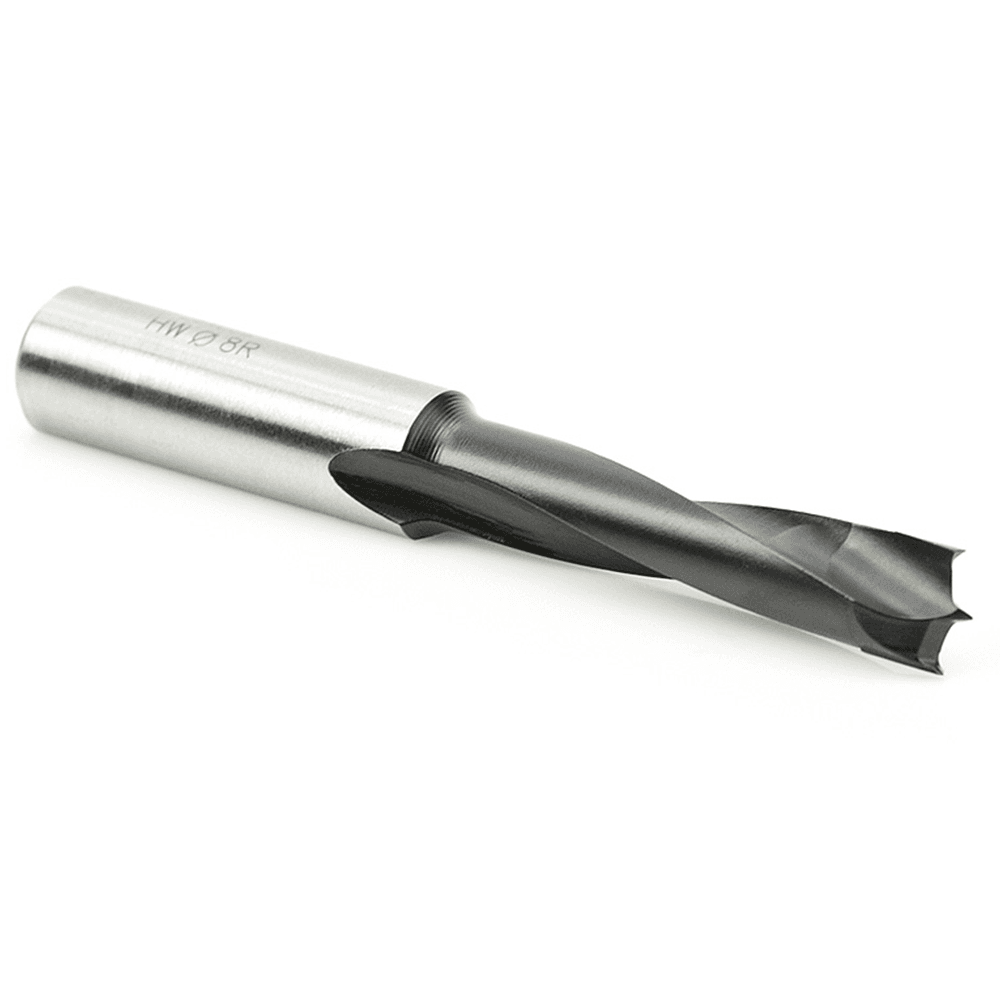 Amana 8mm x 70mm Brad Point Boring Bit, Right Hand, 10mm Shank - Packaging