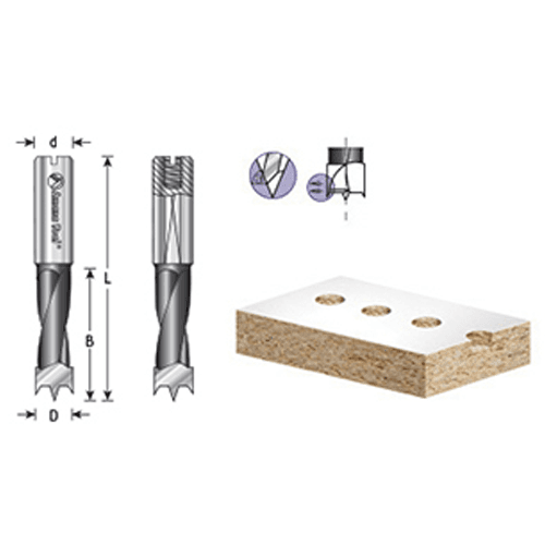 Amana 8mm x 70mm Brad Point Boring Bit, Right Hand, 10mm Shank - Precision crafted for woodworking