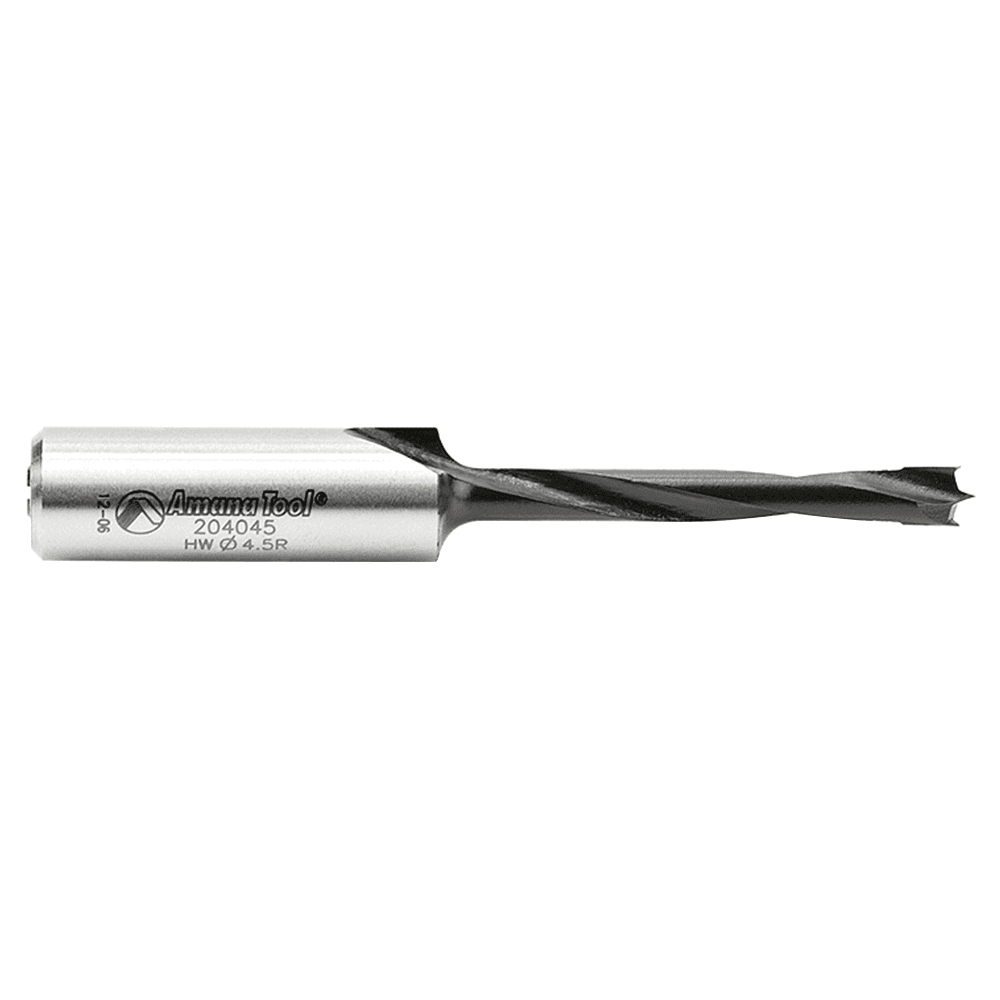 4.5mm x 70mm Brad Point Boring Bit, Left Hand, 10mm Shank - Alt Image 1