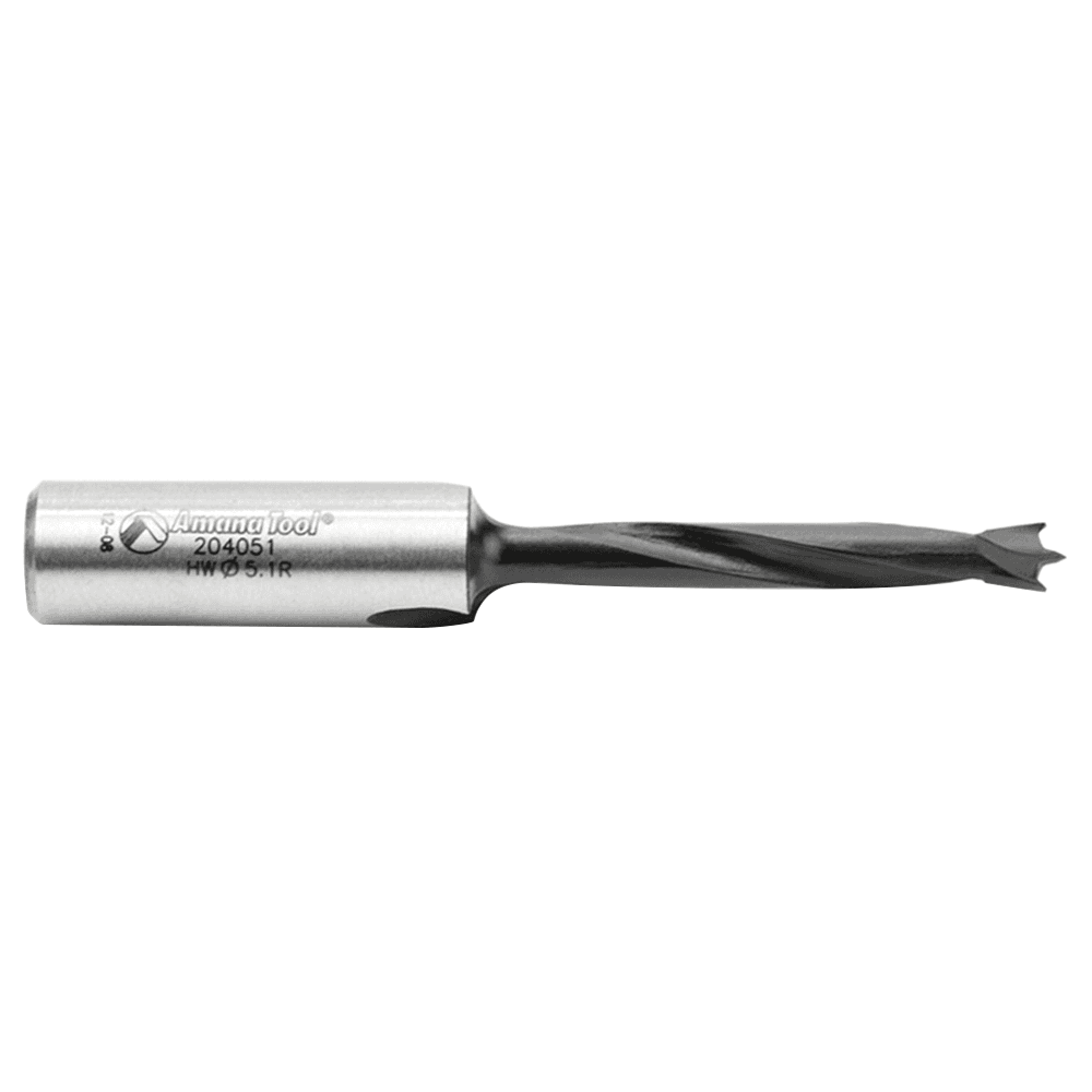 5.1mm x 70mm Brad Point Boring Bit, Left Hand, 10mm Shank - Alt Image 1