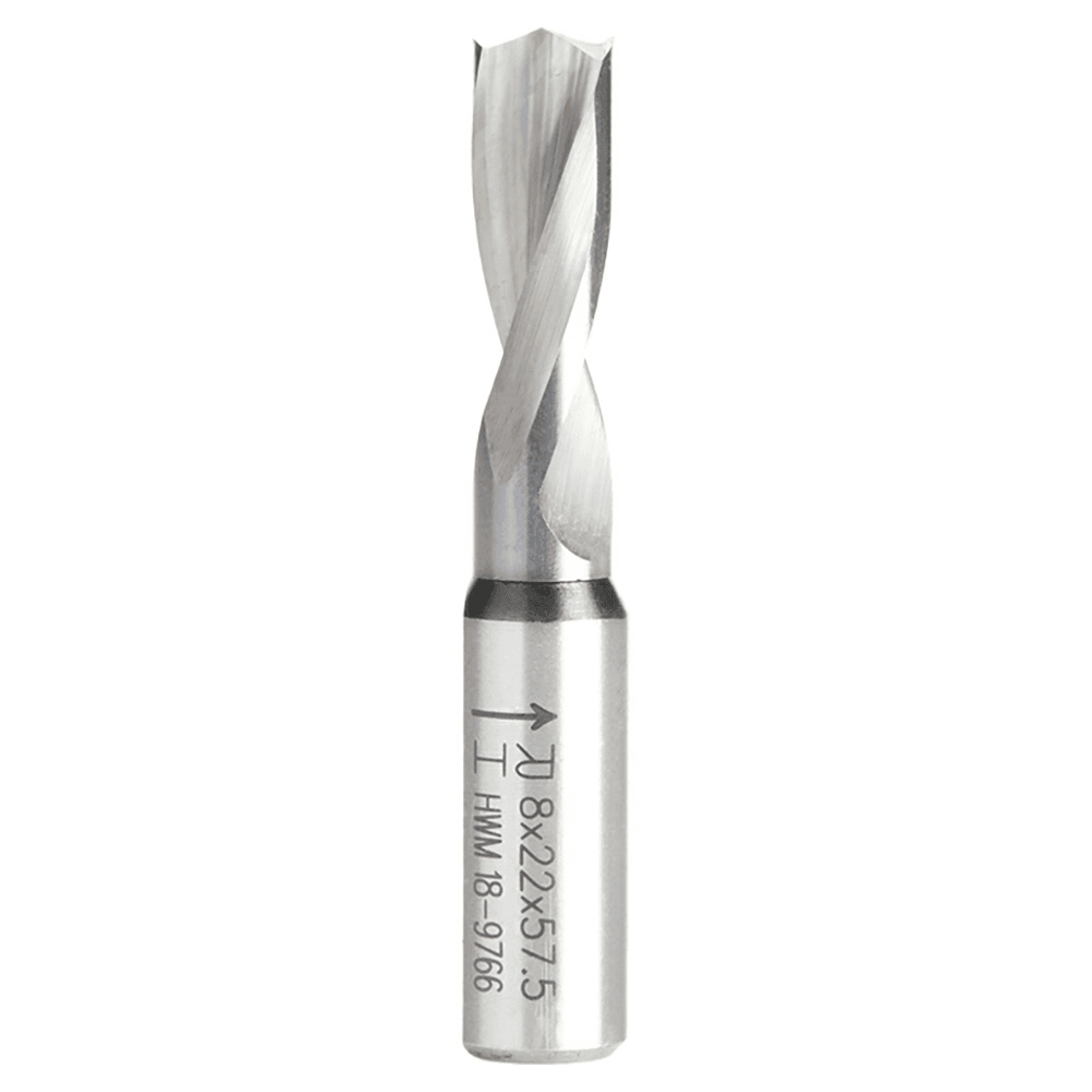 Amana 8mm Brad Point Boring Bit - 22mm Cutting Height - Right Hand Dowel Drill