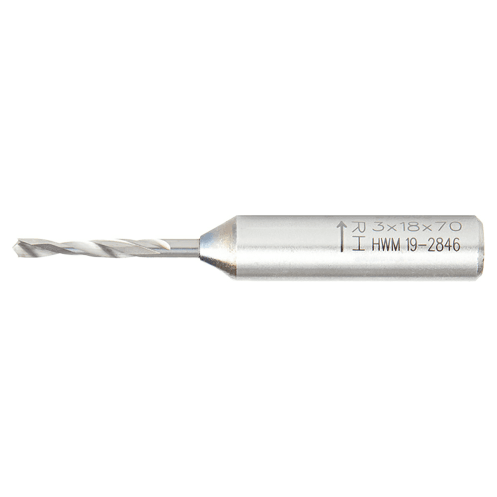 Amana 3mm Dowel Drill Brad Point Boring Bit, Right Hand, 10mm Shank, 18mm Cutting Height