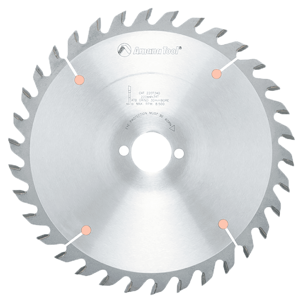Amana 220mm x 34 Teeth Holz-Her Ripping Saw Blade for Hardwoods and Softwoods