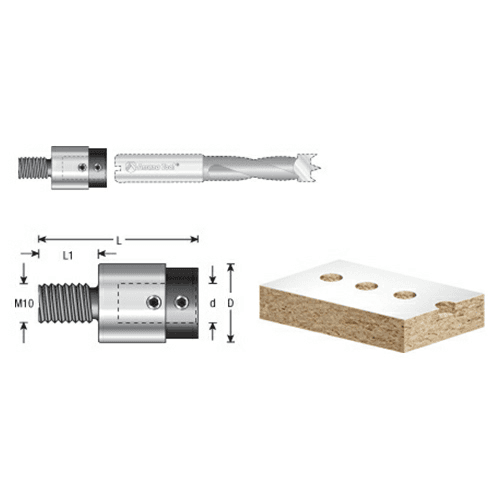 40mm Boring Machine Replacement Chuck for 10mm Shank, Left Hand - Alt Image 2