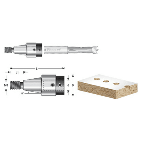 48mm Boring Machine Replacement Chuck for 10mm Shank, Left Hand - Alt Image 2