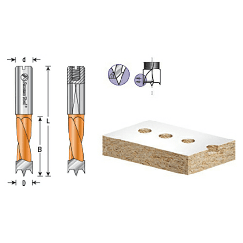 Amana Tool 10mm Shank Brad Point Dowel Drill with Non-Stick Coating