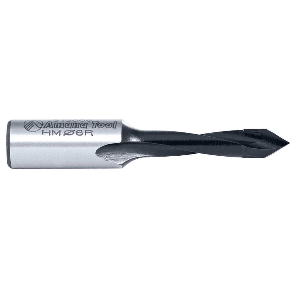 Amana 6mm x 57mm Through-Hole Dowel Drill Boring Bit, Right Hand with PTFE Coating