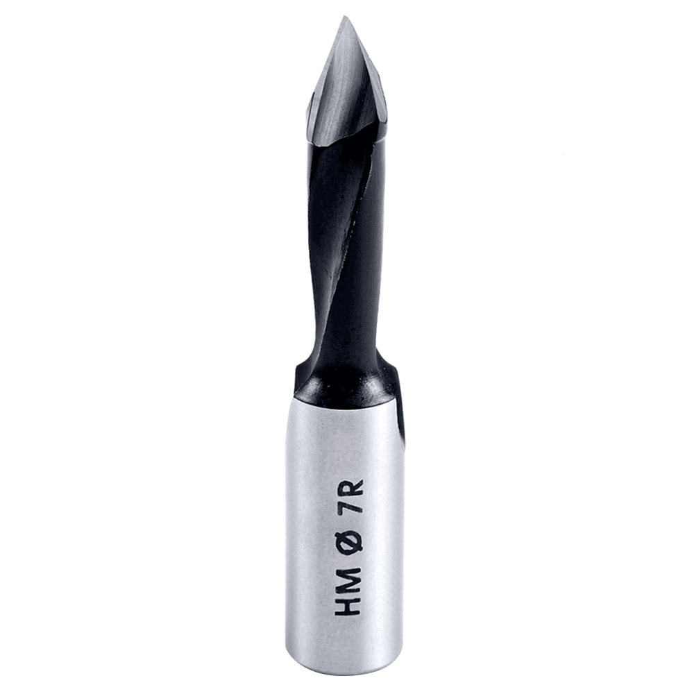 Amana 7mm x 57mm Through-Hole Boring Bit, Right Hand coated with PTFE non-stick color coating