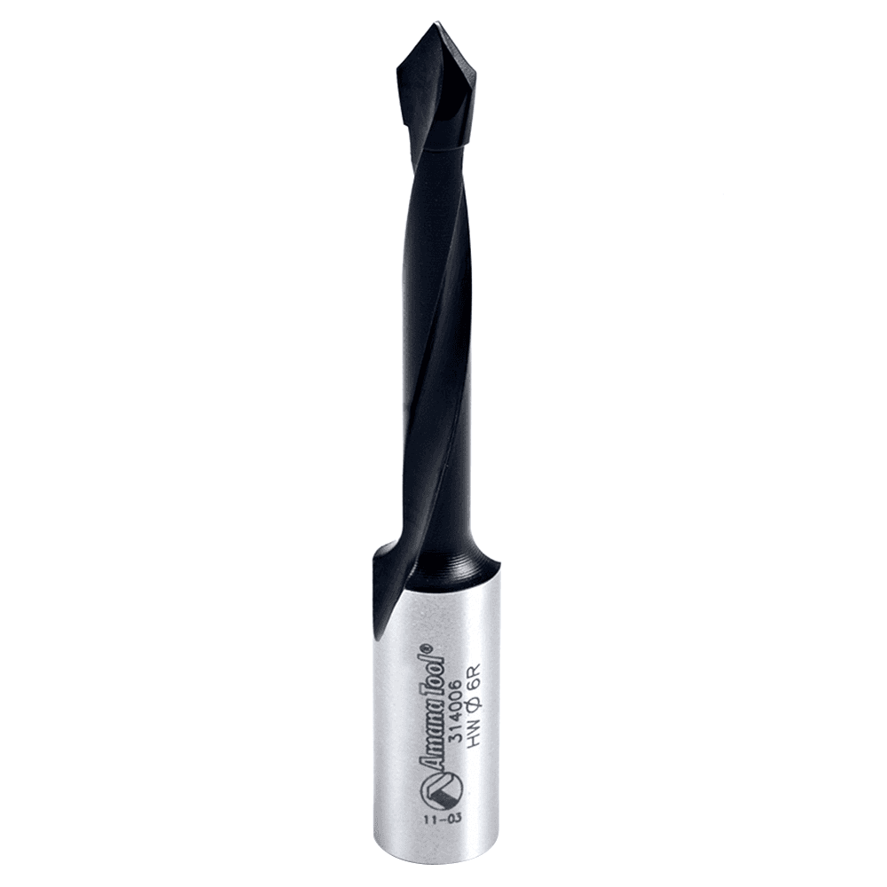 Amana 6mm x 70mm Through-Hole Boring Bit, Right Hand with PTFE coating
