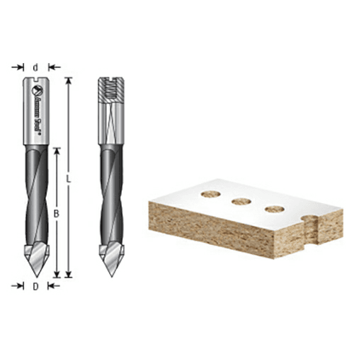 Amana's 40mm Cutting Height Dowel Drill Bit with Cool Drilling Area