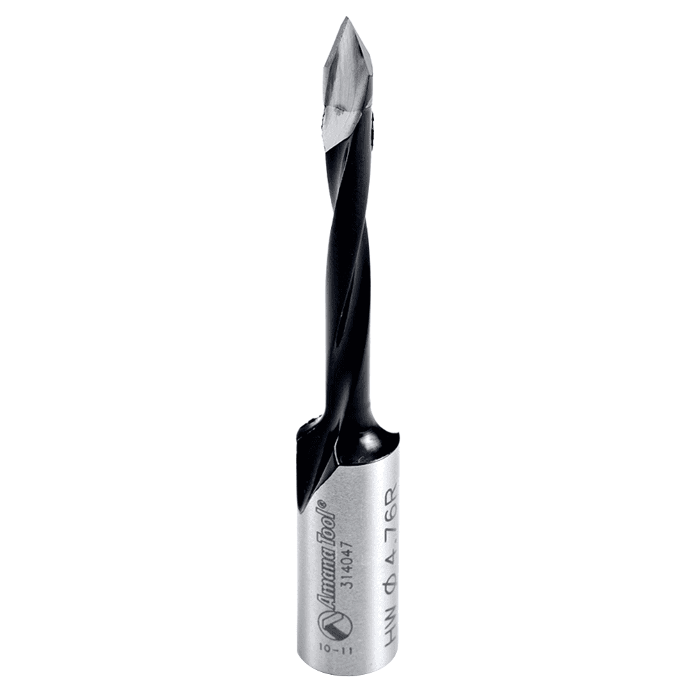 Amana 3/16" x 70mm Through-Hole Boring Bit, Right Hand - Coated with PTFE