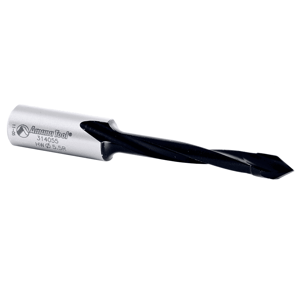 Amana Tool dowel drills with 40mm cutting height and no need of sanding the coating off before use