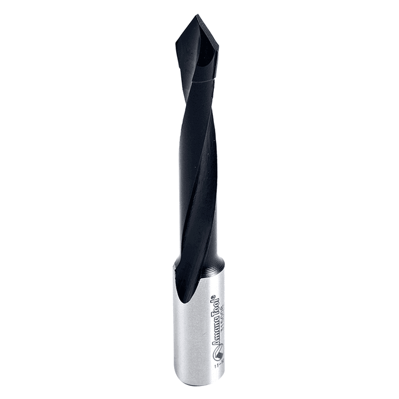 Amana 8mm x 77mm Through-Hole Boring Bit, Right Hand - Coated with Non-Stick PTFE