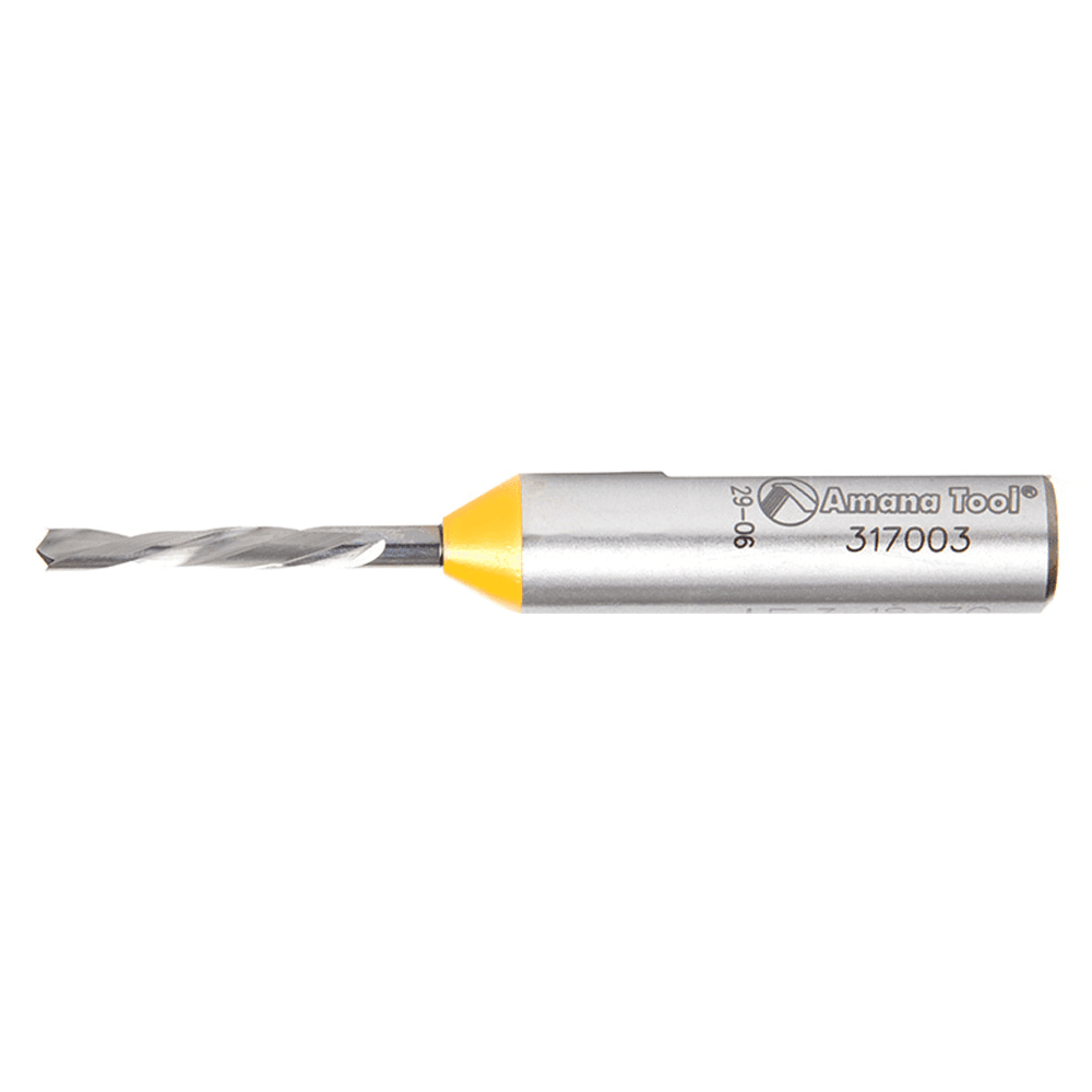 Amana 3mm x 70mm Brad Point Dowel Drill Boring Bit, Left Hand, 10mm Shank