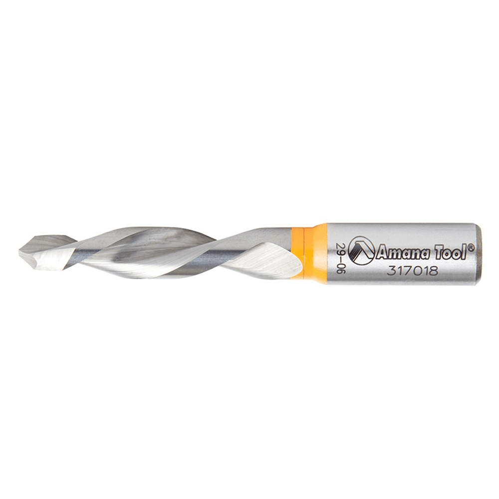 Amana 8mm x 70mm Through-Hole Dowel Drill Boring Bit, Left Hand - Long Lasting Performance