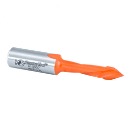 Industrial through-hole with V-point for longer lasting cutting edge