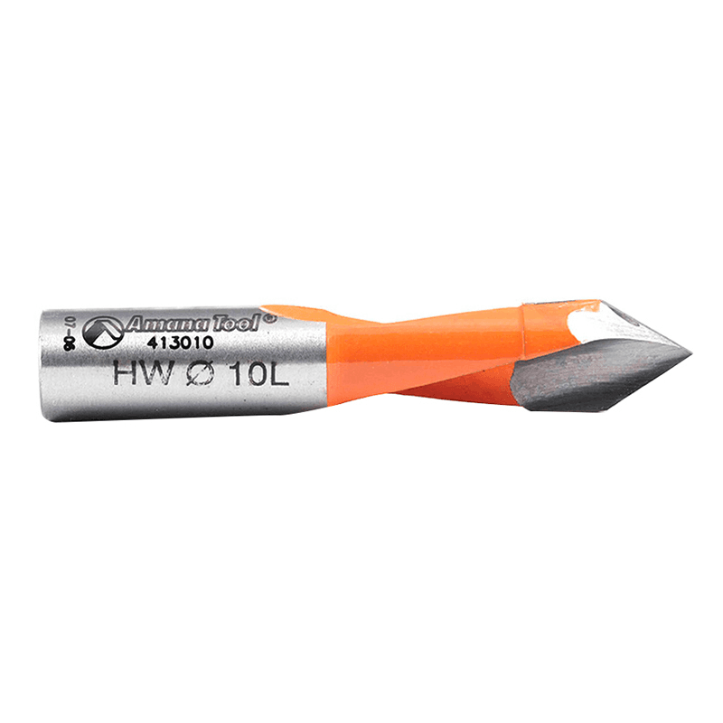 Amana Dowel Drill with Coated Carbide Tip Cutting Edges for Cool, Burn-Free Drilling and Longer Lasting Cutting Edge