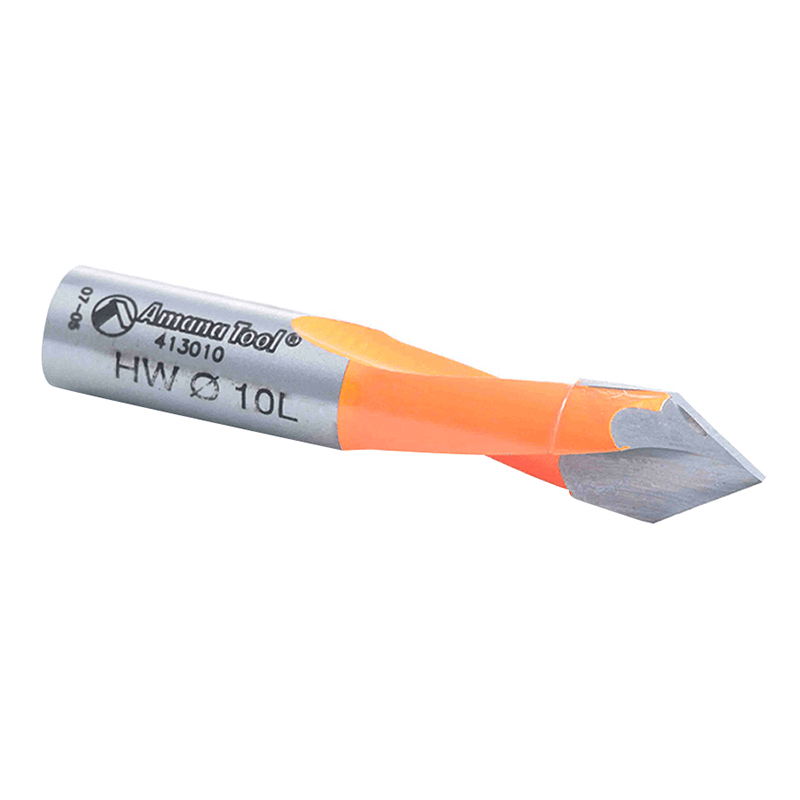 Amana Tool Industrial Through-Hole V-Point Boring Bit Coated with Non-Stick Coating for Longer Cutting Edge Life