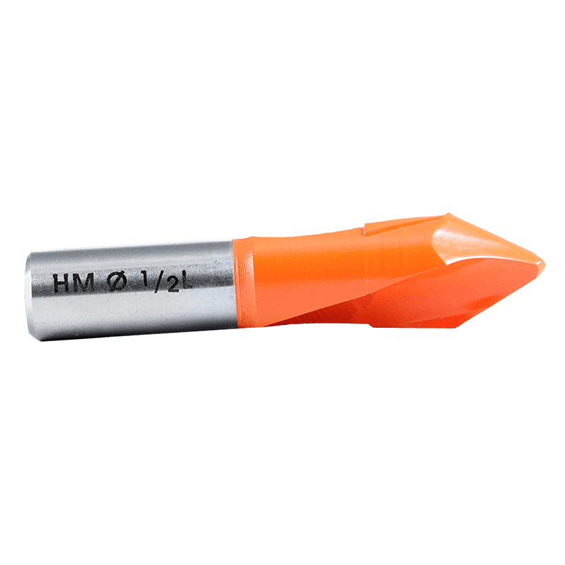Amana Tool dowel drill with V-point design and non-stick coating for cooler drilling and longer tool life.