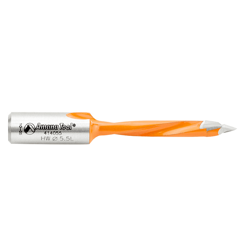 Amana Tool Dowel Drills Coated with PTFE for Cooler Drilling Area and No Burning