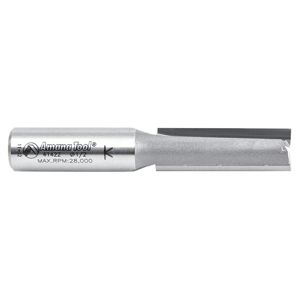 Amana 2-Flute 1/2" Shank Router Bit for Mortising and Plunging Operations