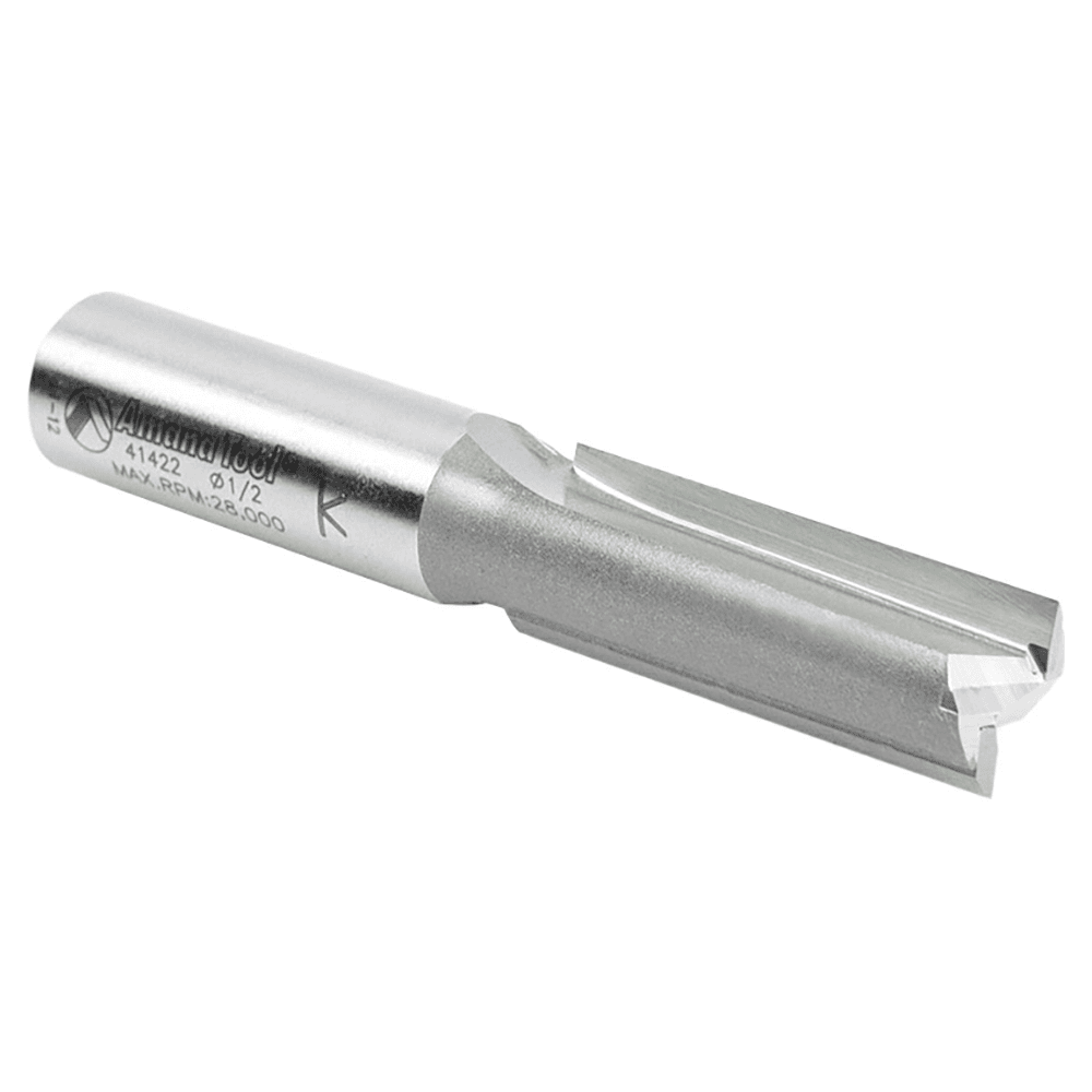 Amana Straight Plunge Router Bit with Specially Designed Carbide Center Tip