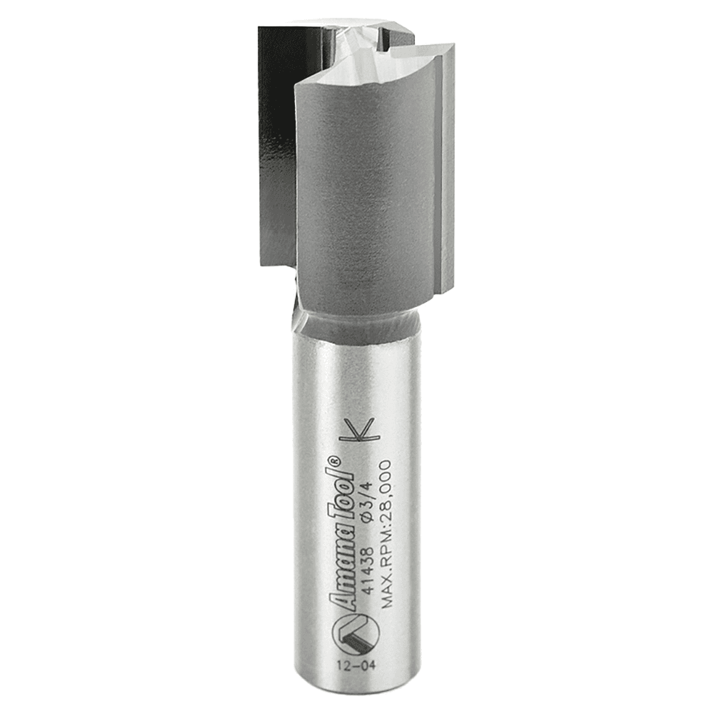Amana High Production Straight Plunge Router Bit with 2 Flutes and 1/2 inch Shank