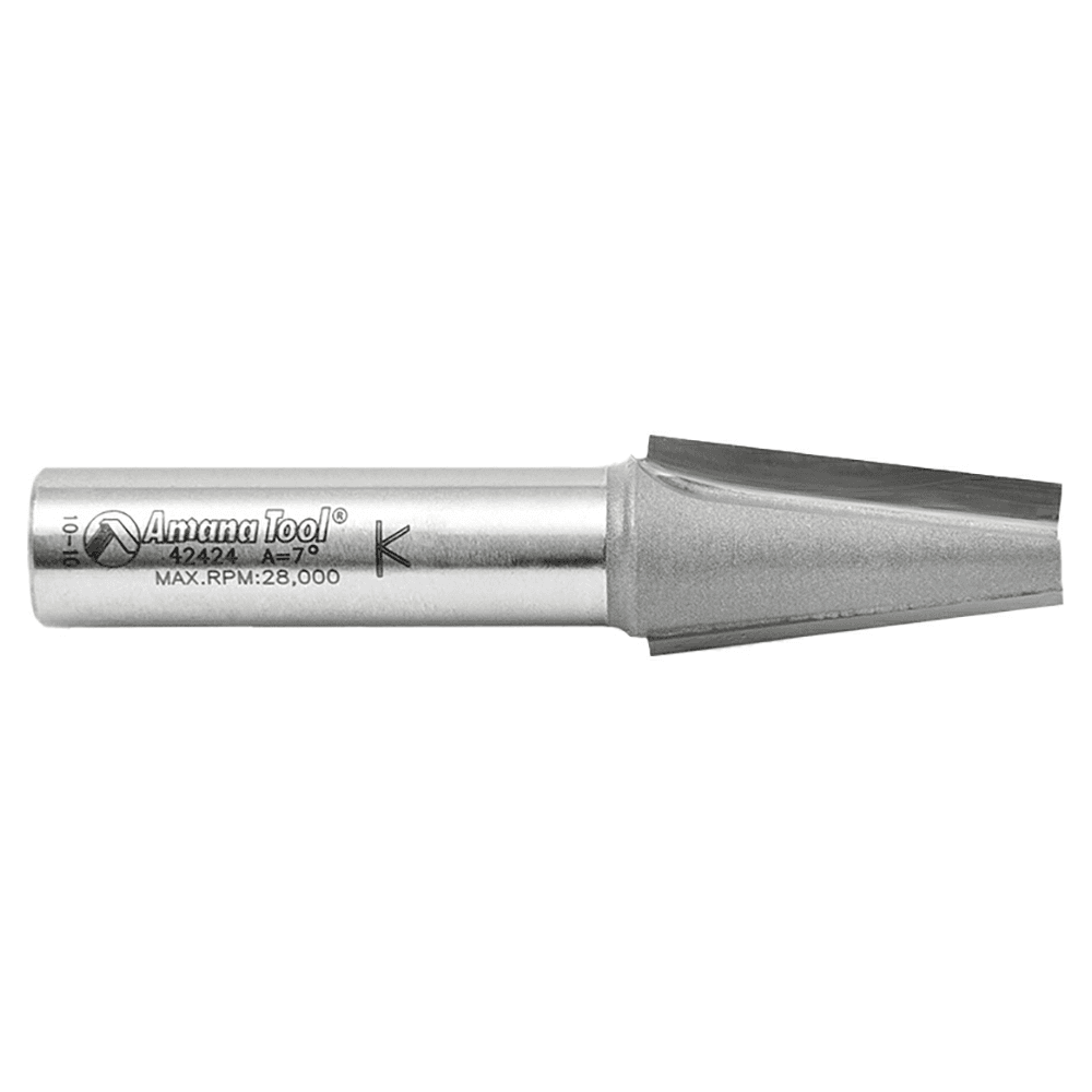 Amana 13/16" x 3-5/32" Patternmakers Plunge Router Bit, 2-Flute, 1/2" Shank for Woodworking