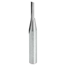 Amana 1/8" x 2" x 1/2" Single 'O' Flute Plastic Cutting Router Bit, 1-Flute, 1/4" Shank