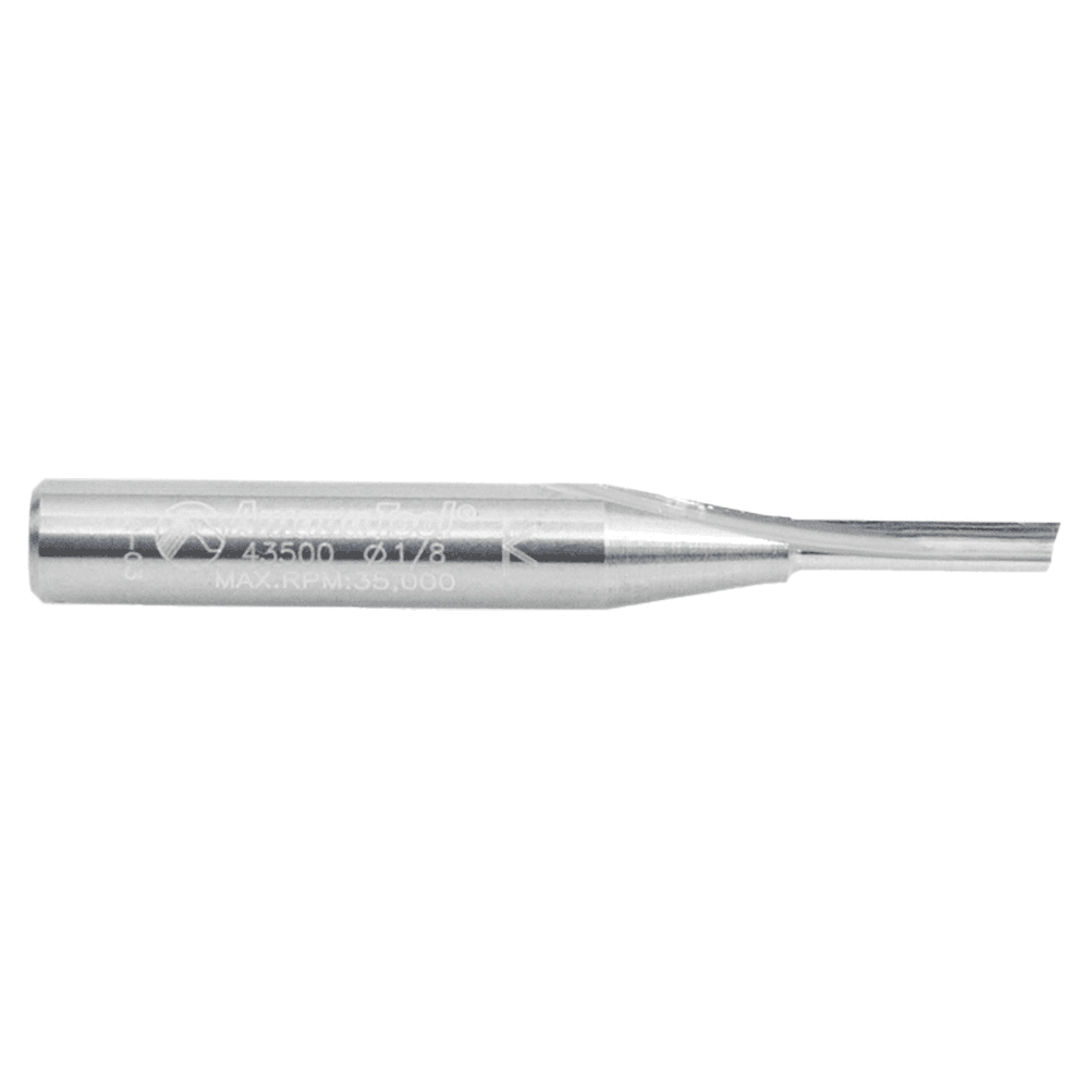 Cuts a variety of plastics including acrylic, HDPE, polycarbonate, and Teflon. 1/2" cutting height.