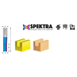 1/4" Dia x 3/4" Spektra Extreme Tool Life Coated Double 'V' Flute Plastic Cutting Straight Router Bit, 1/4" Shank Alt 5 - Image