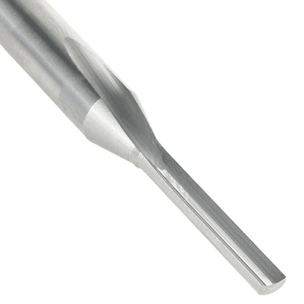 1/8" Dia x 13/16" Single 'O' Flute Grind Aluminum Cutting Straight Router Bit, 1/4" Shank Alt 3 - Image