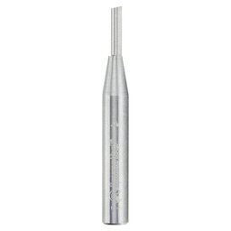 Amana 1/8" x 2" Straight Plunge Router Bit with 1-Flute and 1/4" Shank for high volume, high speed cutting.