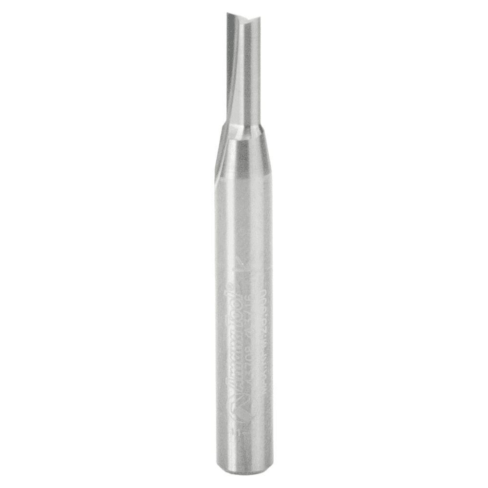 Amana 3/16" x 2" Straight Plunge Router Bit, 1-Flute, 1/4" Shank - Solid Carbide