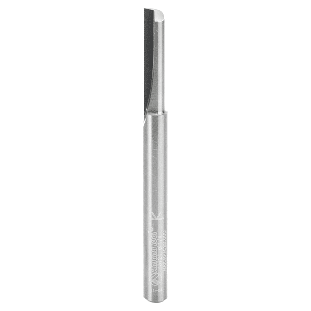 1/4" shank Amana router bit with solid carbide construction for extended tool life.