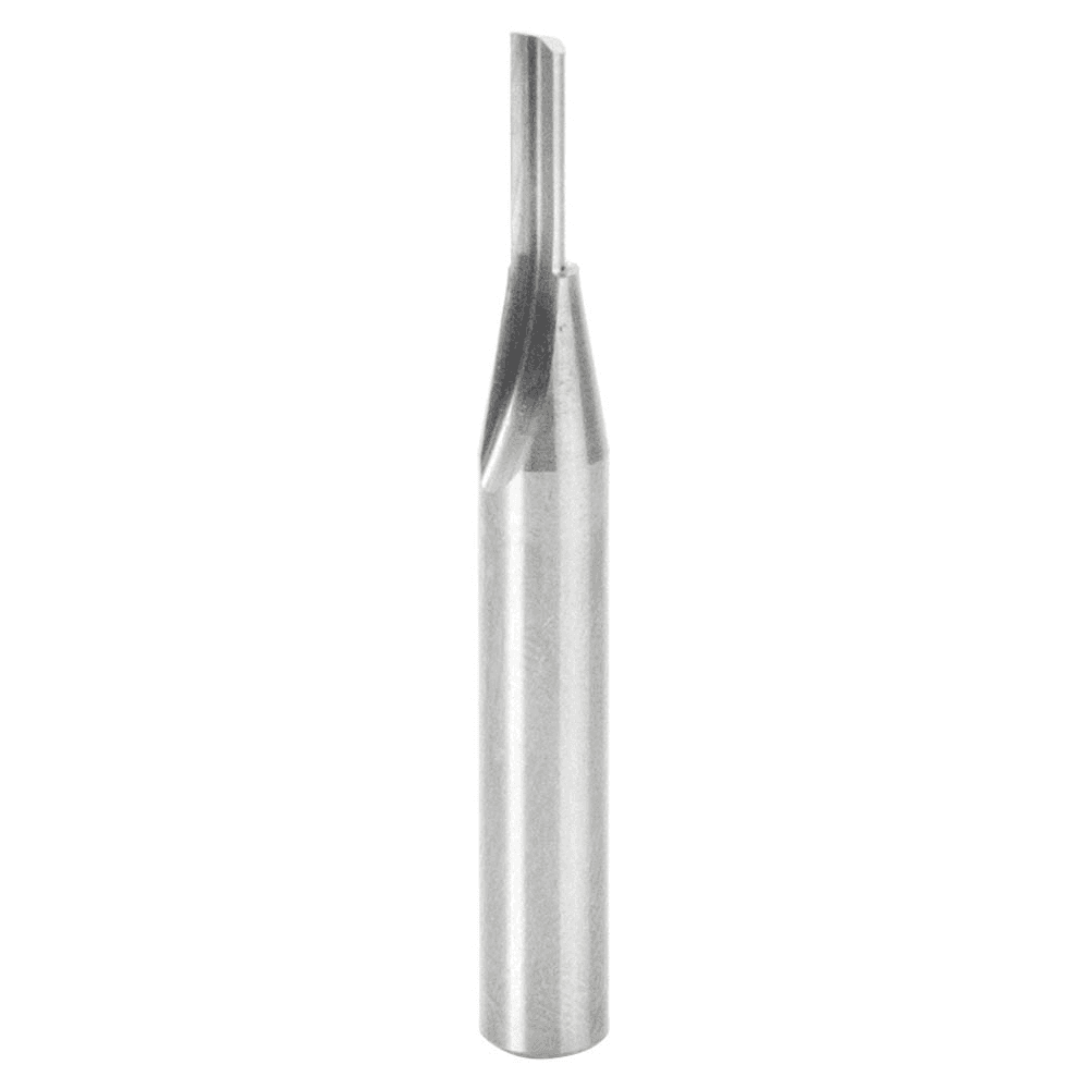 Amana 5/32" x 2" Straight Plunge Router Bit, 2-Flute, 1/4" Shank for High Volume Cutting in Natural Woods