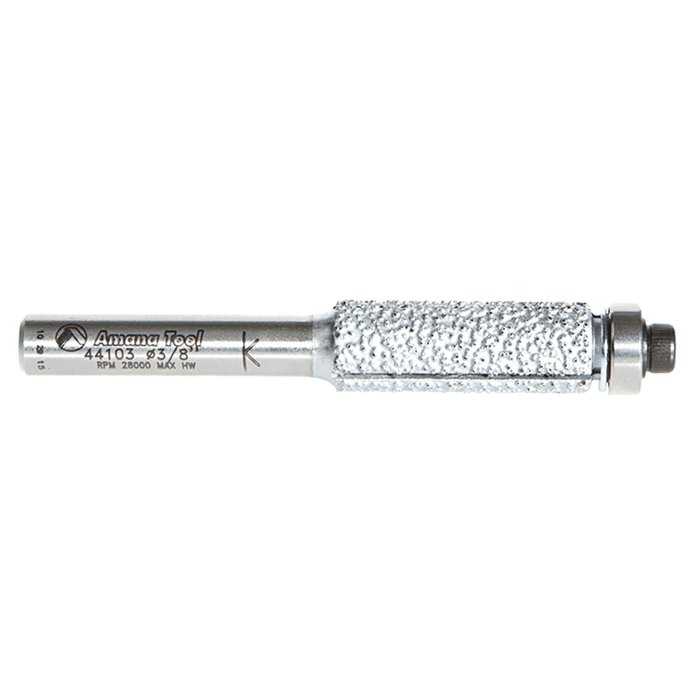 Amana fiberglass cutting router bit with ball bearing, 1/4" shank