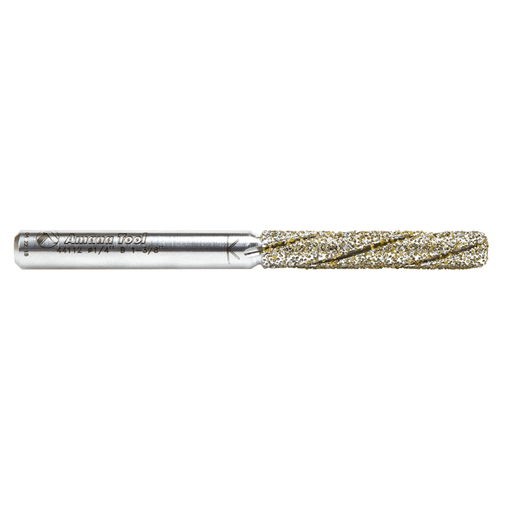 Amana 3-Flute 1/4" Shank Diamond Straight Plunge Bit Image