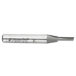 Amana 1/8" x 2" High Production Straight Plunge Router Bit, 1-Flute, 1/4" Shank for Fast Cuts