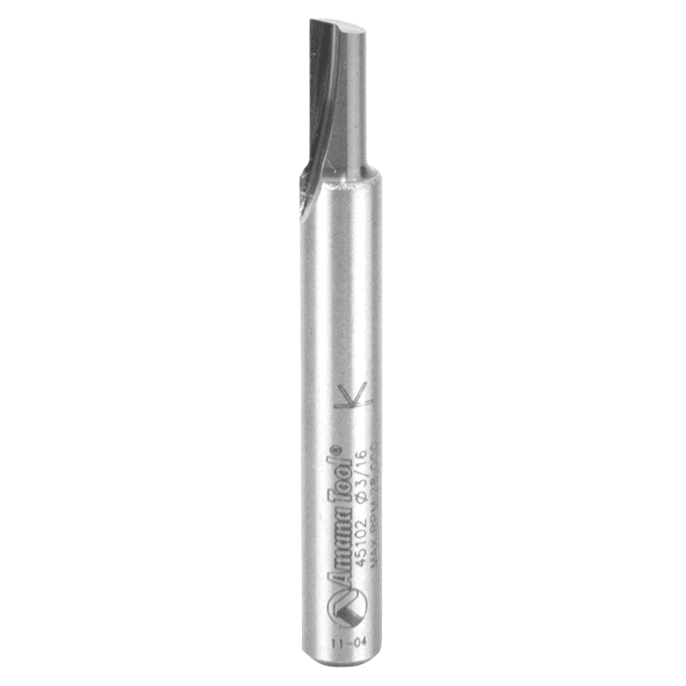 Amana 1-flute router bit with 1/4" shank and 7/16" cutting height