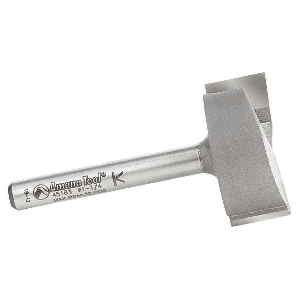 Amana Mortising Router Bit - Large Gullet Clears Chips Quickly for Easy Operation