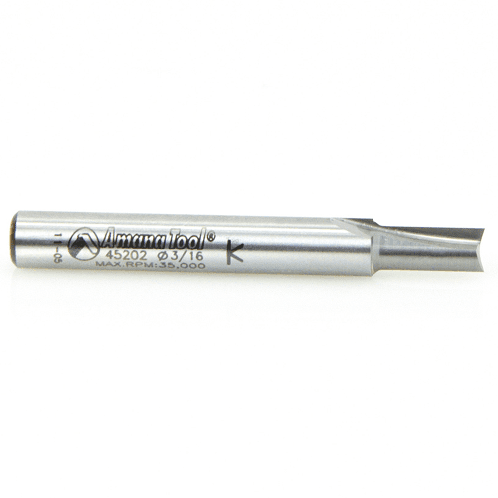 3/16" x 2" Straight Plunge Bit, 2-Flute, 1/4" Shank - Alt Image 1