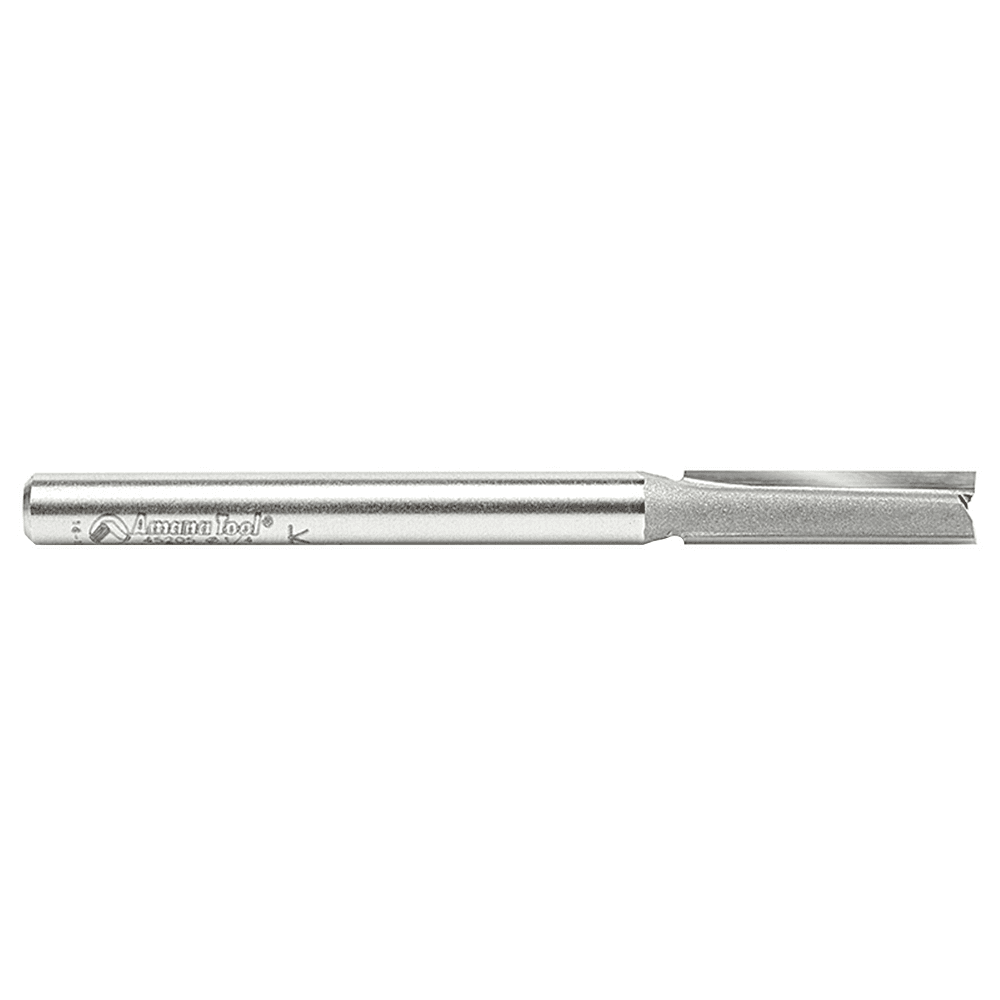 Amana router bit for wood, MDF, and plywood provides super clean cuts with 1" cutting height.