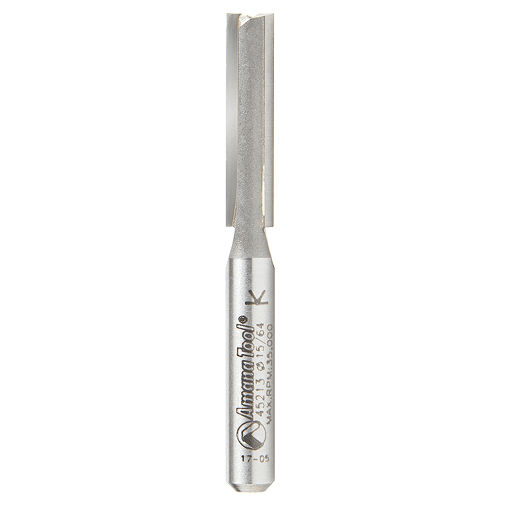 Amana 6mm x 57mm Straight Plunge Router Bit with 2-Flute and 6mm Shank for Fine Finishes