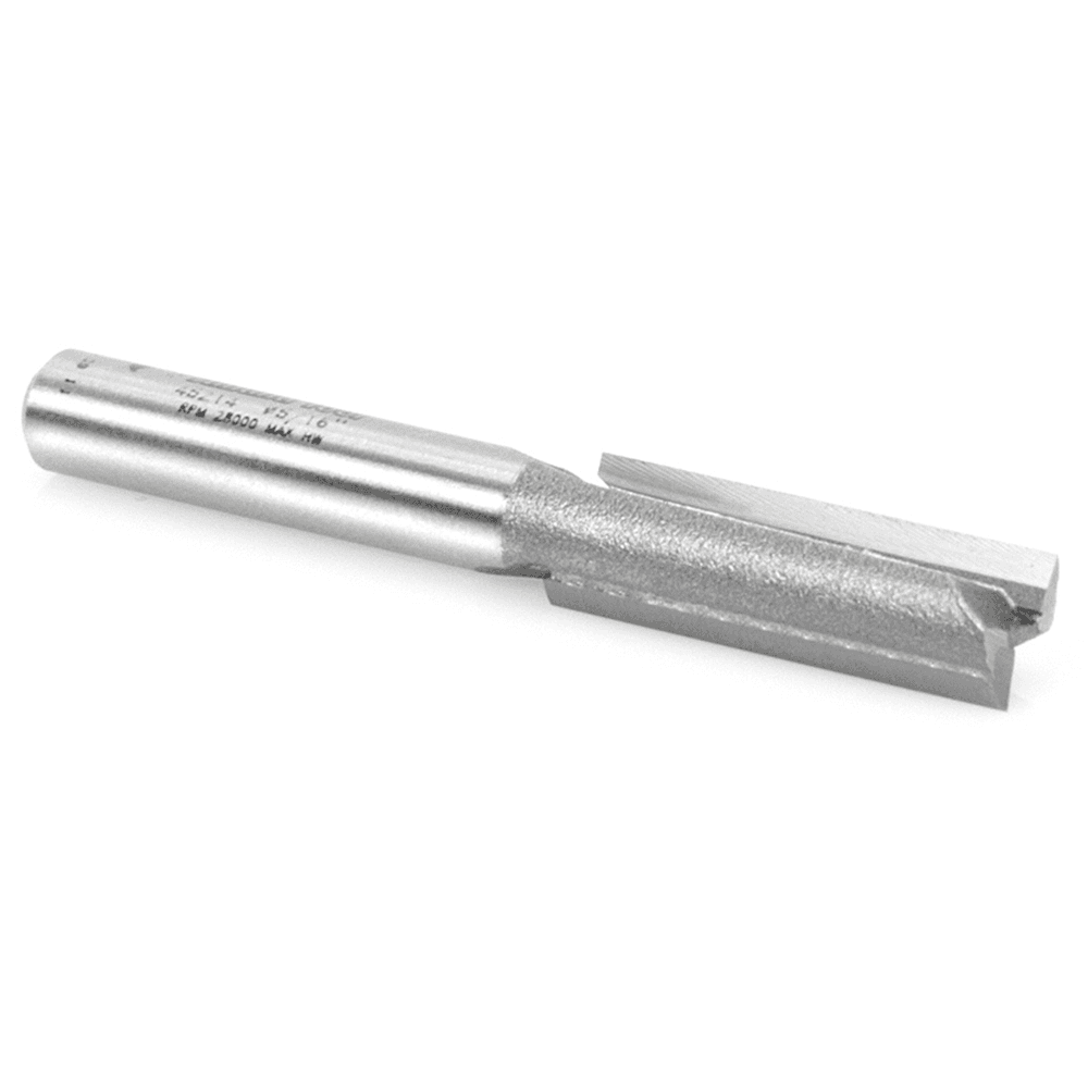 Solid carbide cutting edge in Amana 45190 Plunge Bit for MDF and Plywood cutting