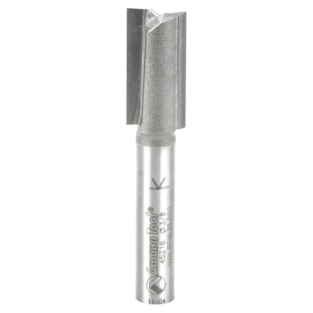 Amana High Production Straight Plunge Router Bit 2-Flute 1/4 Shank