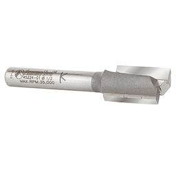 Close-up of Amana 2-Flute 1/4" Shank Router Bit Design