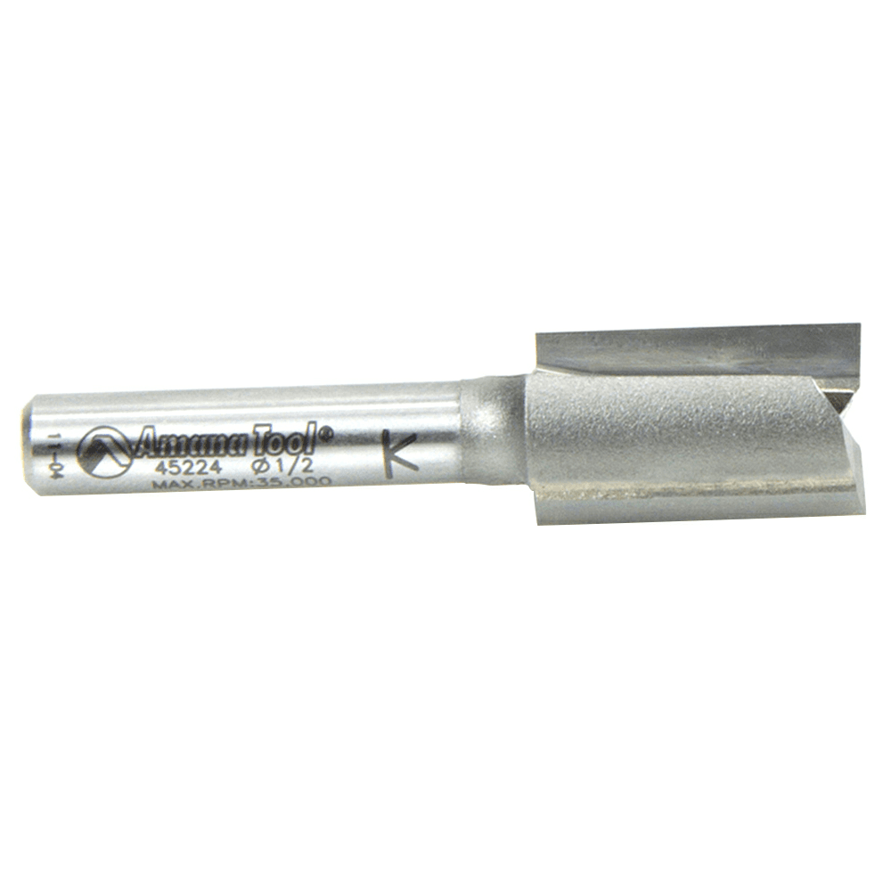 Amana 1/2" x 1-3/4" High Production Straight Plunge Router Bit with 2-Flutes and 1/4" Shank